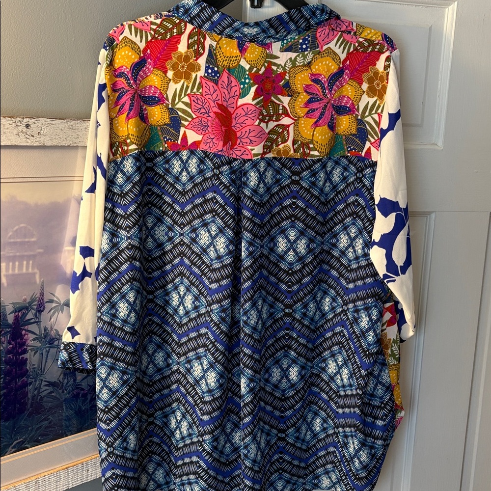 Rose & Olive 1X wear 2 ways button down gorgeous top! NWT! - Picture 8 of 8